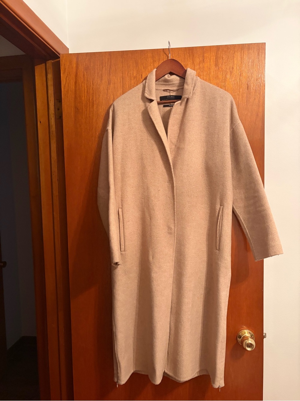 Zara Beige Long wool blend Coat